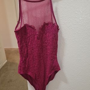 Lace pink bodysuit